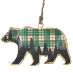 Green Puffy Bear Ornament