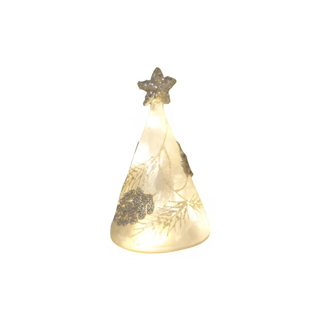 Lighted Small Frosted Glass Pinecone Tree 1 Lighted Small Frosted Glass Pinecone Tree