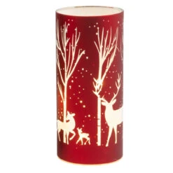 Midsize Festive Forest Glass Luminary