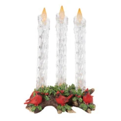 LED Taper Candles With Cardinals