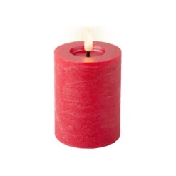 Lumineo Battery Operated Red Wax 4.5 In Candle