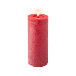Lumineo Battery Operated Red 7.5in Wax Candle