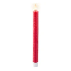 Lumineo 9.5 Inch Red Taper Battery Operated Candle Set Of 2
