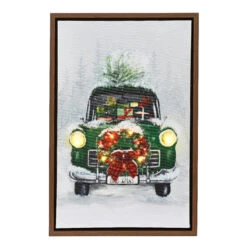 Lumineo LED Holiday Truck With Wreath Canvas