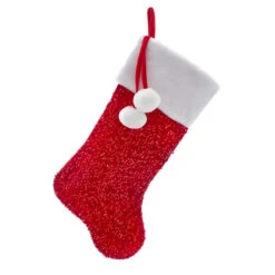 Kurt Adler 20" Red Sequined Christmas Stocking