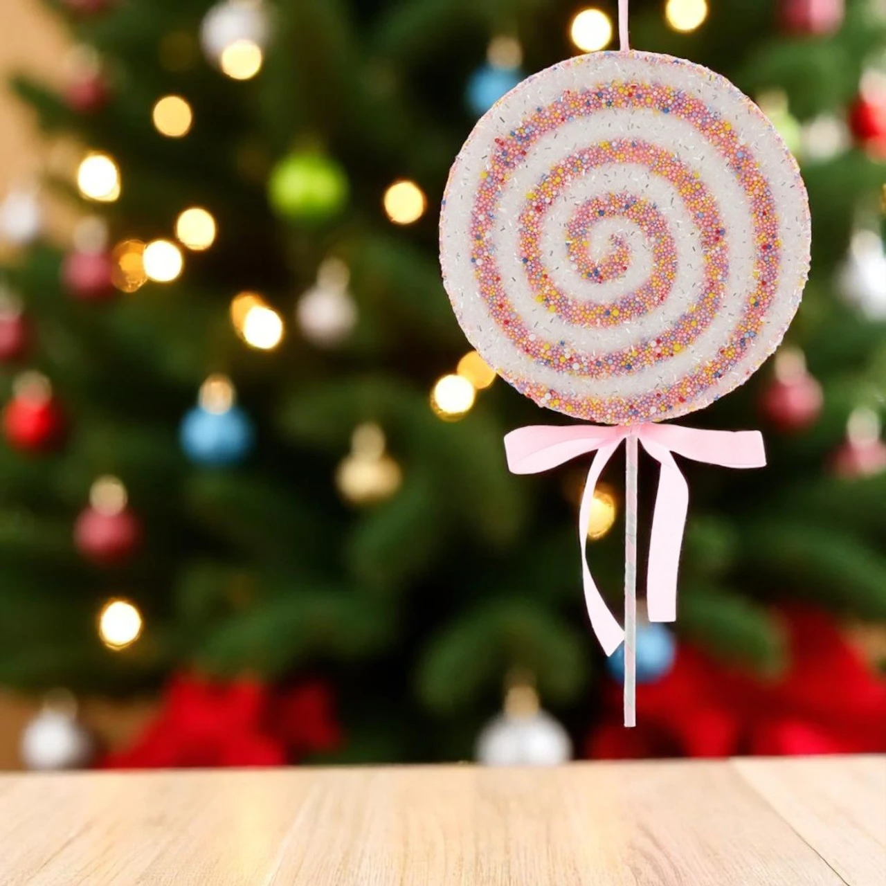 Kurt Adler Pink And White Swirl Lollipop Pick 2 Kurt Adler Pink And White Swirl Lollipop Pick - Image 2