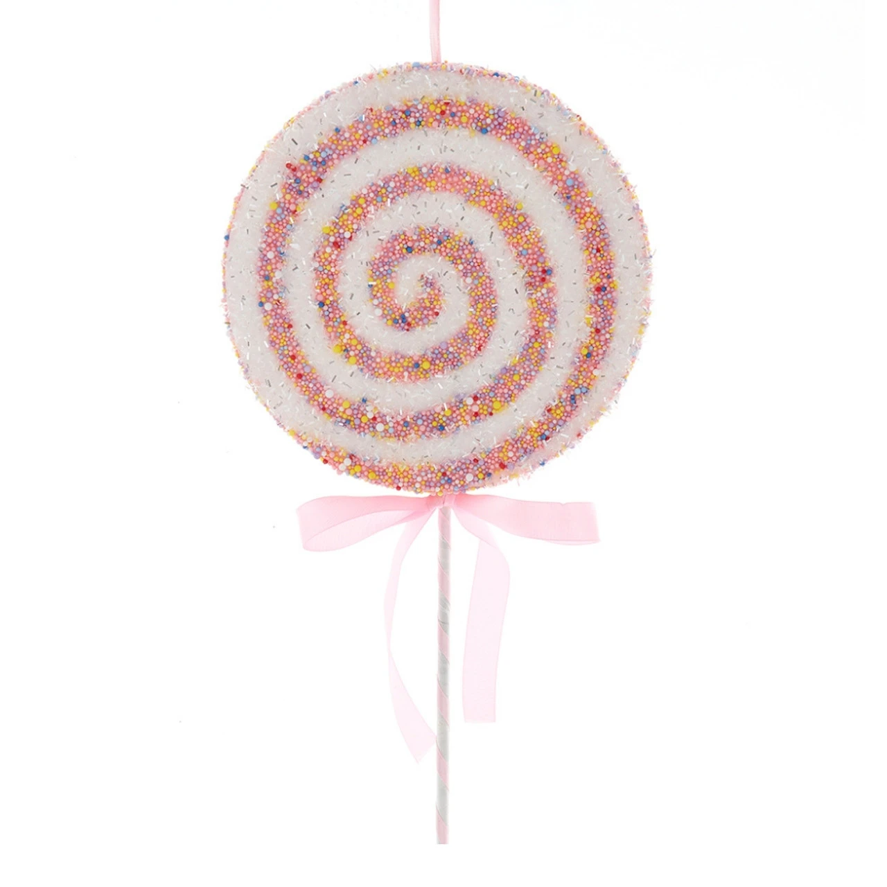 Kurt Adler Pink And White Swirl Lollipop Pick 1 Kurt Adler Pink And White Swirl Lollipop Pick