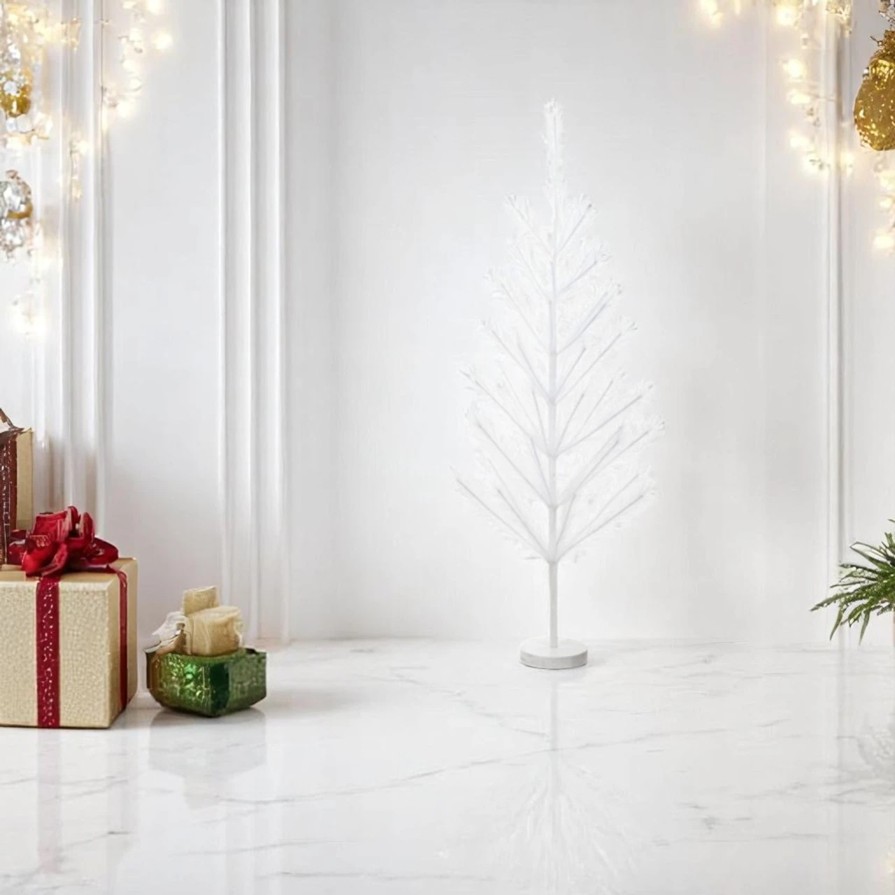 3 Foot White Pompass Tree 2 3 Foot White Pompass Tree - Image 2