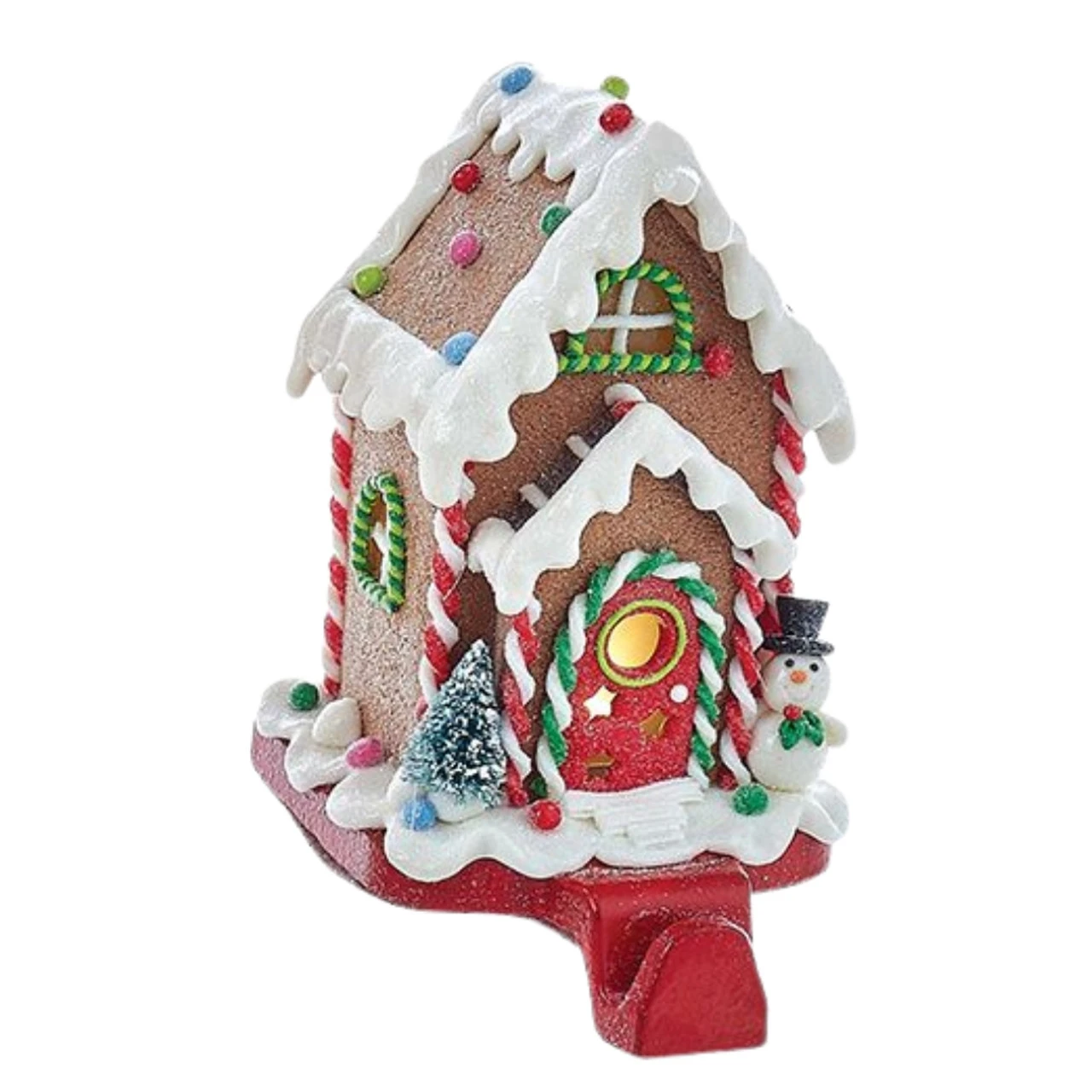 Kurt Adler Lighted Candy Gingerbread House Stocking Holder 1 Kurt Adler Lighted Candy Gingerbread House Stocking Holder