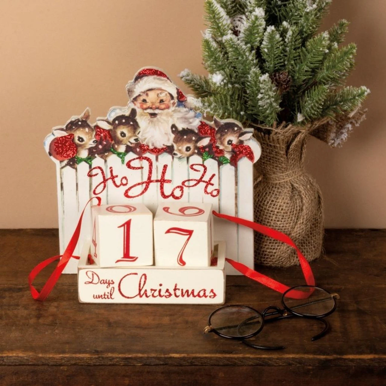 Primitives By Kathy Vintage Christmas Wood Countdown Box, Ho 2 Primitives By Kathy Vintage Christmas Wood Countdown Box, Ho - Image 2