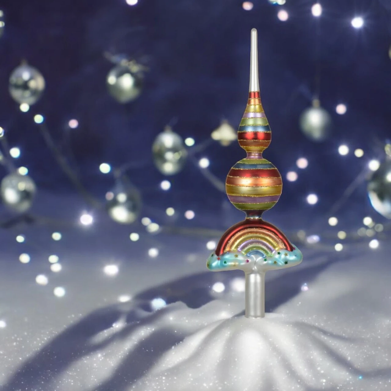 Glass Rainbow Finial Tree Topper 2 Glass Rainbow Finial Tree Topper - Image 2