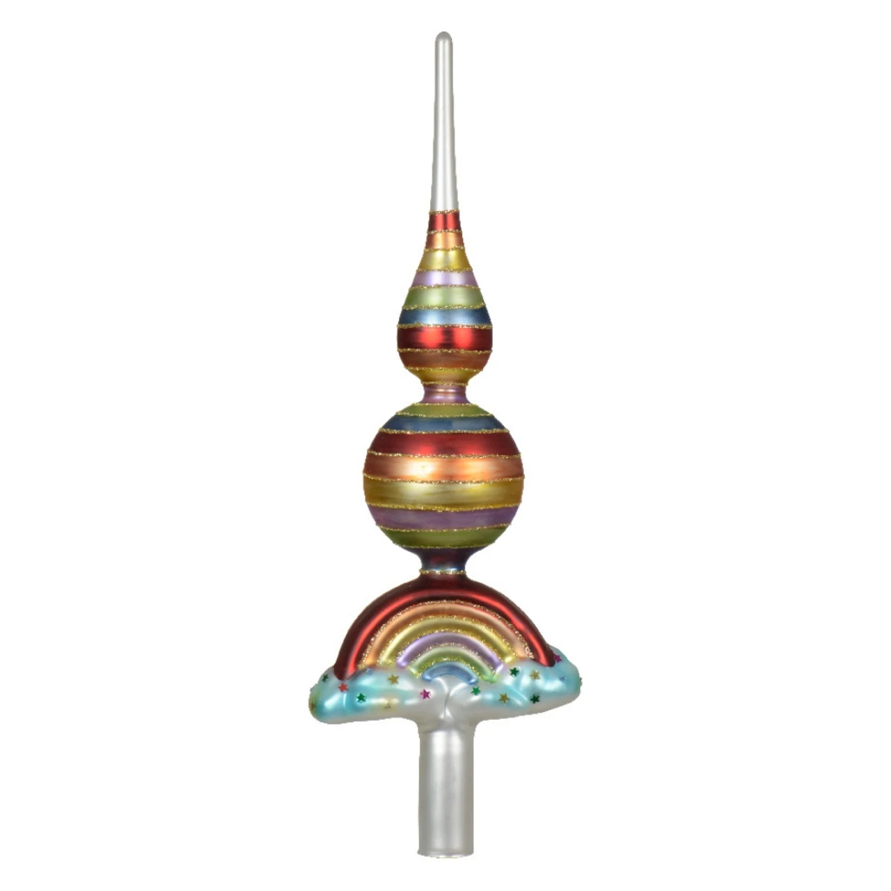 Glass Rainbow Finial Tree Topper 1 Glass Rainbow Finial Tree Topper