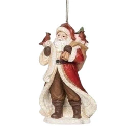 5" Santa Ornament Holding A Sack Full Of Toys