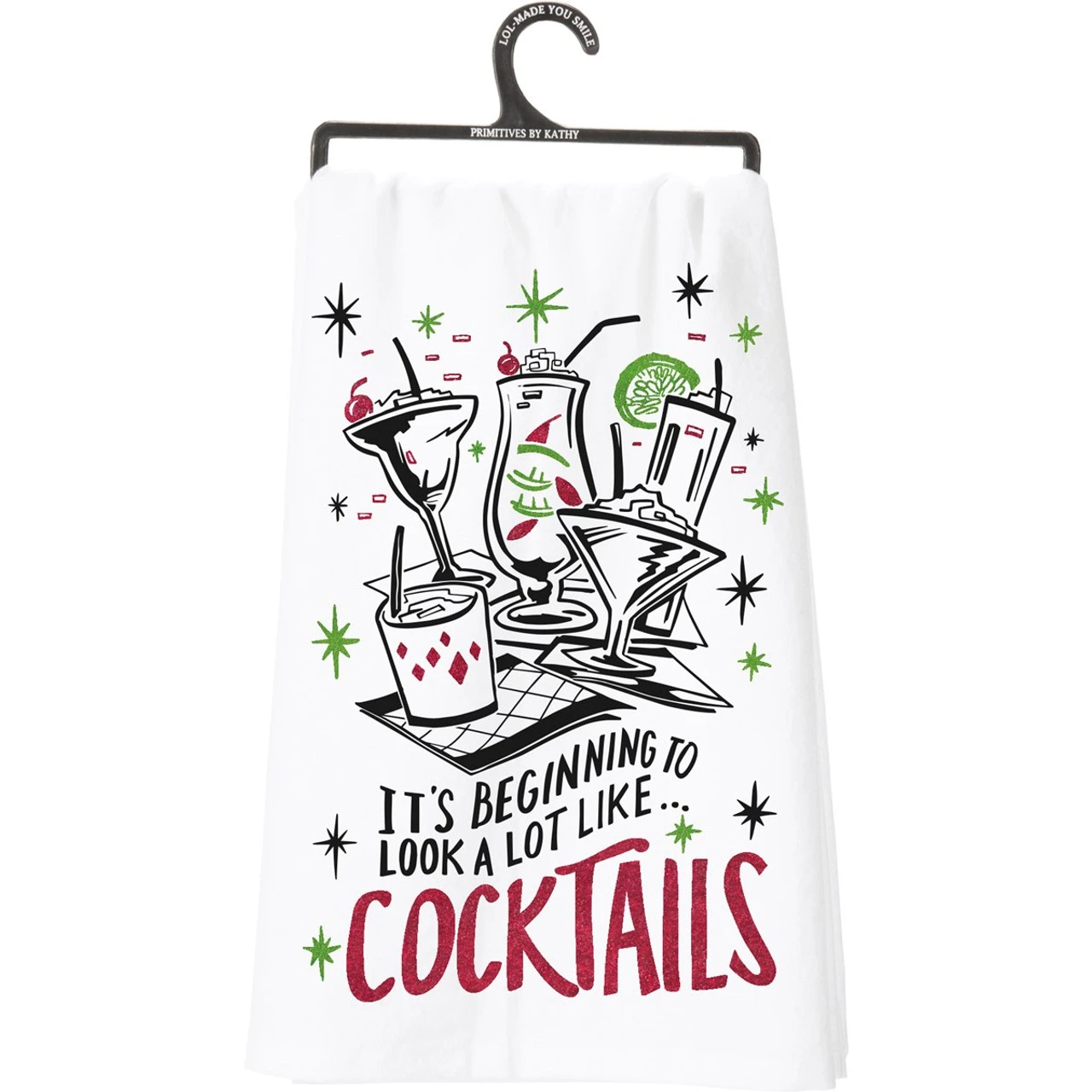 Glitter Kitchen Towel - It's Beginning To Look A Lot Like Cocktails 1 Glitter Kitchen Towel - It's Beginning To Look A Lot Like Cocktails
