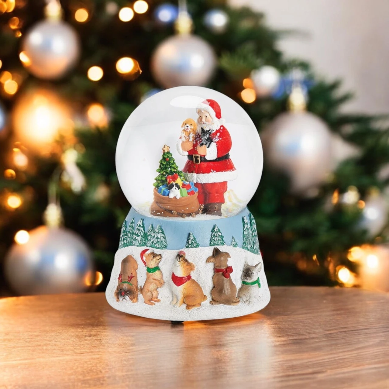 Puppies W/Santa Musical Dome 2 Puppies W/Santa Musical Dome - Image 2