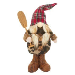 Camouflage Gnome Wearing A Plaid Hat