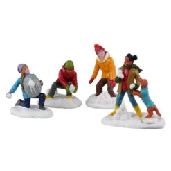 Lemax - Snowball Battles Set Of 4
