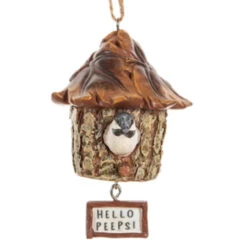 Hello Peeps Birdhouse Ornament
