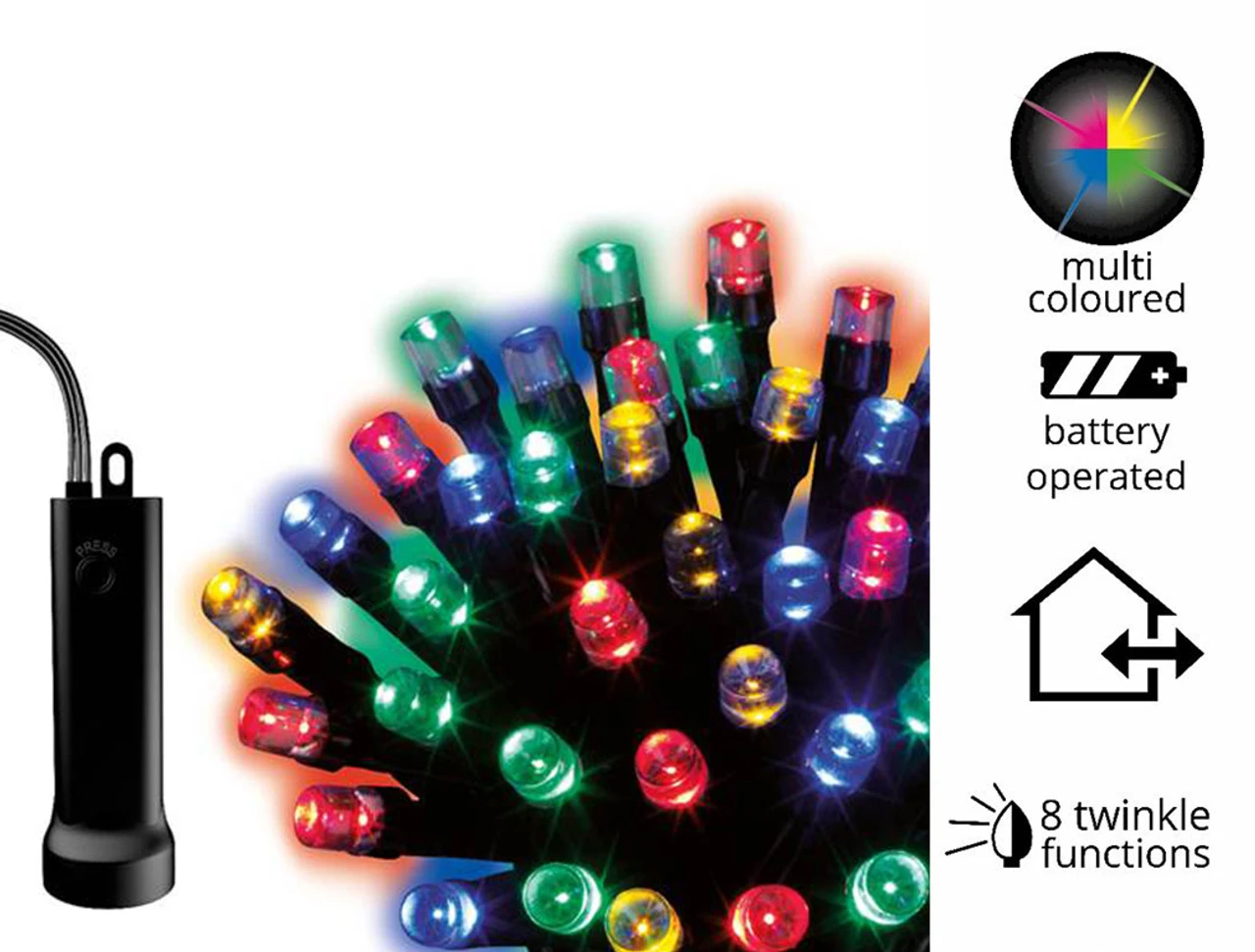 Lumineo 48 LED Multi-Colored Twinkle Lights On Black Wire 3 Lumineo 48 LED Multi-Colored Twinkle Lights On Black Wire - Image 3