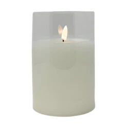 Lumineo 5.9" Warm White Flame LED Pillar Candle, Glass Canister 7 Lumineo 5.9" Warm White Flame LED Pillar Candle, Glass Canister -Christmas Loft Shop 5.9 Warm White Flame LED Pillar Candle Glass Canister 14534.1710687221