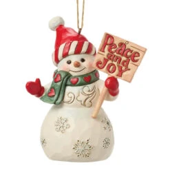 Jim Shore - Heartwood Creek - Snowman Peace And Joy Ornament