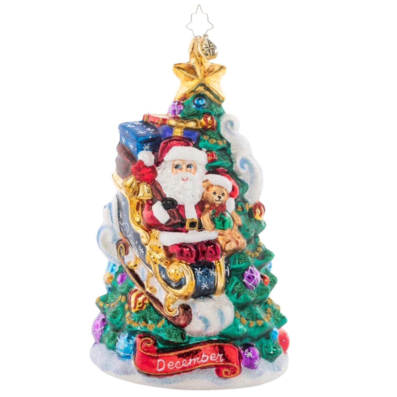 6 Inch December Decadence Santa On Christmas Tree Ornament 1 6 Inch December Decadence Santa On Christmas Tree Ornament