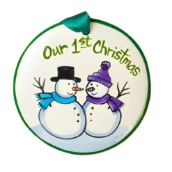 The Nola Watkins Collection Our First Christmas Snow Couple Ornament