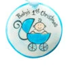 Nola Watkins Blue Baby’s First Christmas Hand Painted Ornament