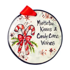 Nola Watkins Mistletoe Kisses & Candy Cane Wishes Ornament