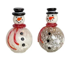 Glass Snowman Salt And Pepper Shaker Set