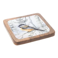 Woodland Chickadee Wood Trinket Tray -Christmas Loft Shop 646662B 52216.1746795254