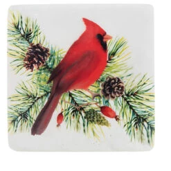 Festive Cardinal Coasters Set Of 4
