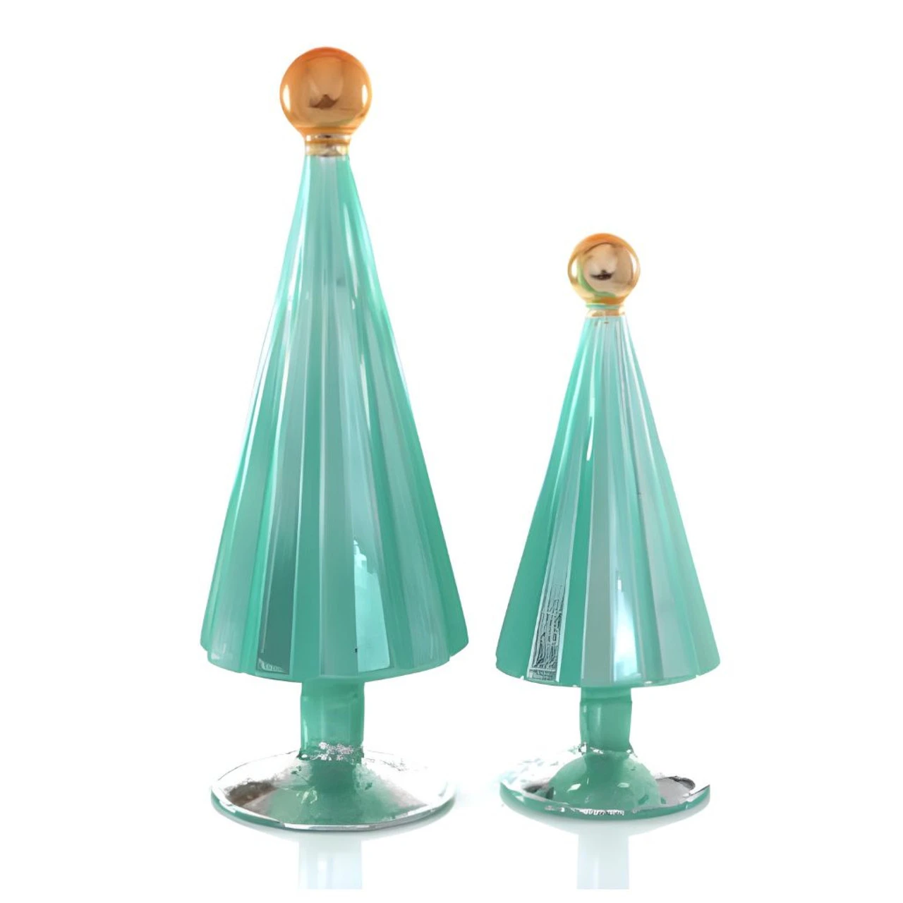 Pleated Tree Small Moss Aqua Set Of 2 1 Pleated Tree Small Moss Aqua Set Of 2
