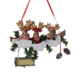 Kurt Adler Personalized Moose Family Of 3 Ornament
