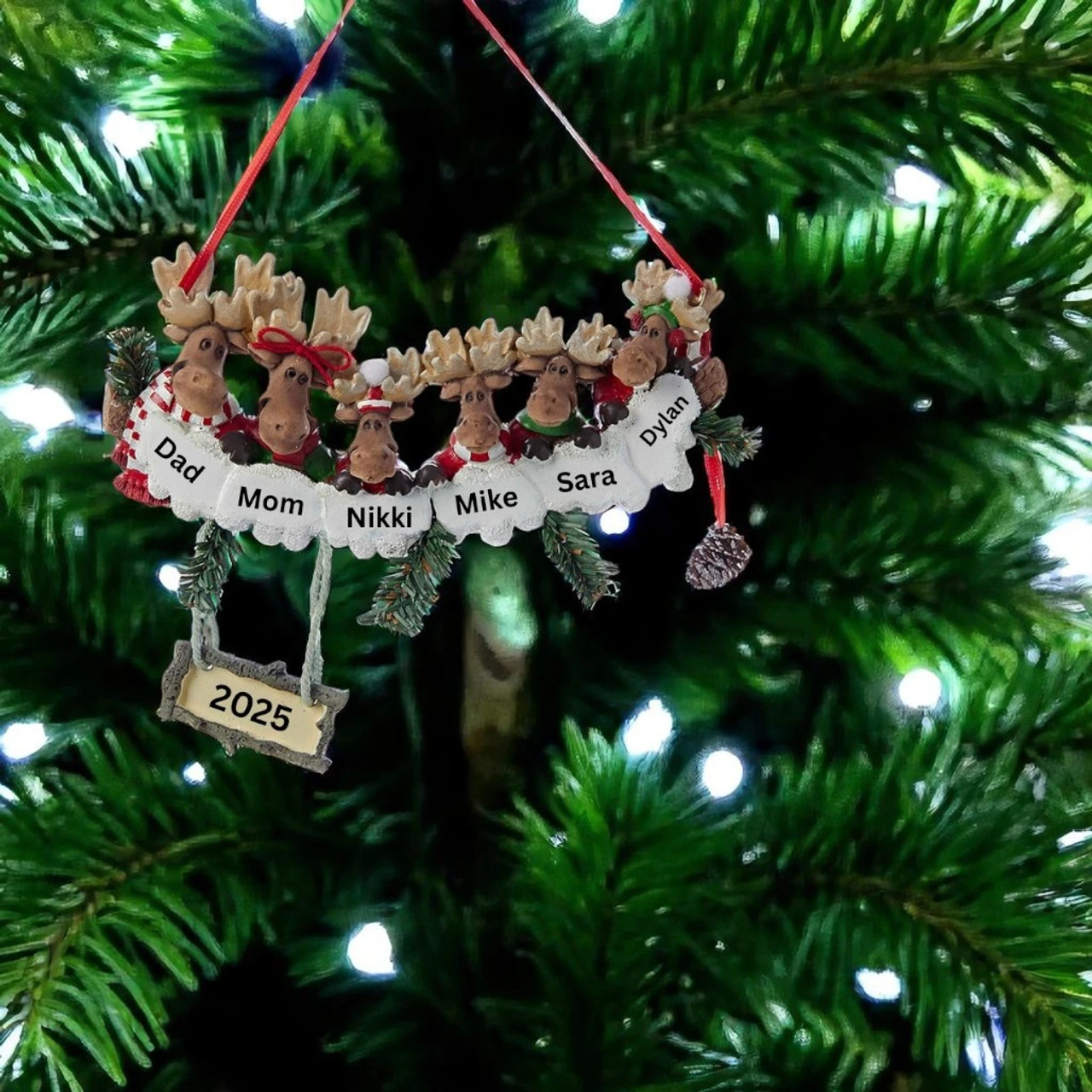 Kurt Adler Moose Family Of 6 Personalized Ornament 2 Kurt Adler Moose Family Of 6 Personalized Ornament - Image 2