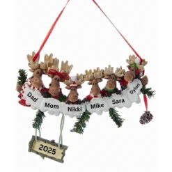 Kurt Adler Moose Family Of 6 Personalized Ornament 5 Kurt Adler Moose Family Of 6 Personalized Ornament -Christmas Loft Shop 750147 1 14325.1750273983