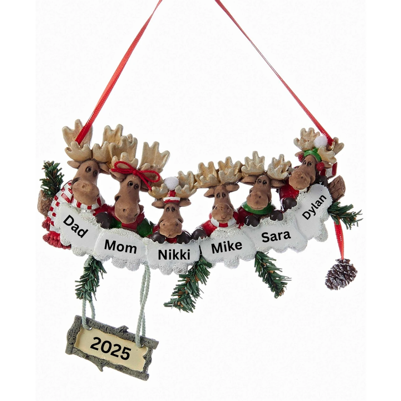 Kurt Adler Moose Family Of 6 Personalized Ornament 3 Kurt Adler Moose Family Of 6 Personalized Ornament - Image 3