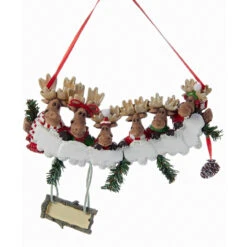 Kurt Adler Moose Family Of 6 Personalized Ornament