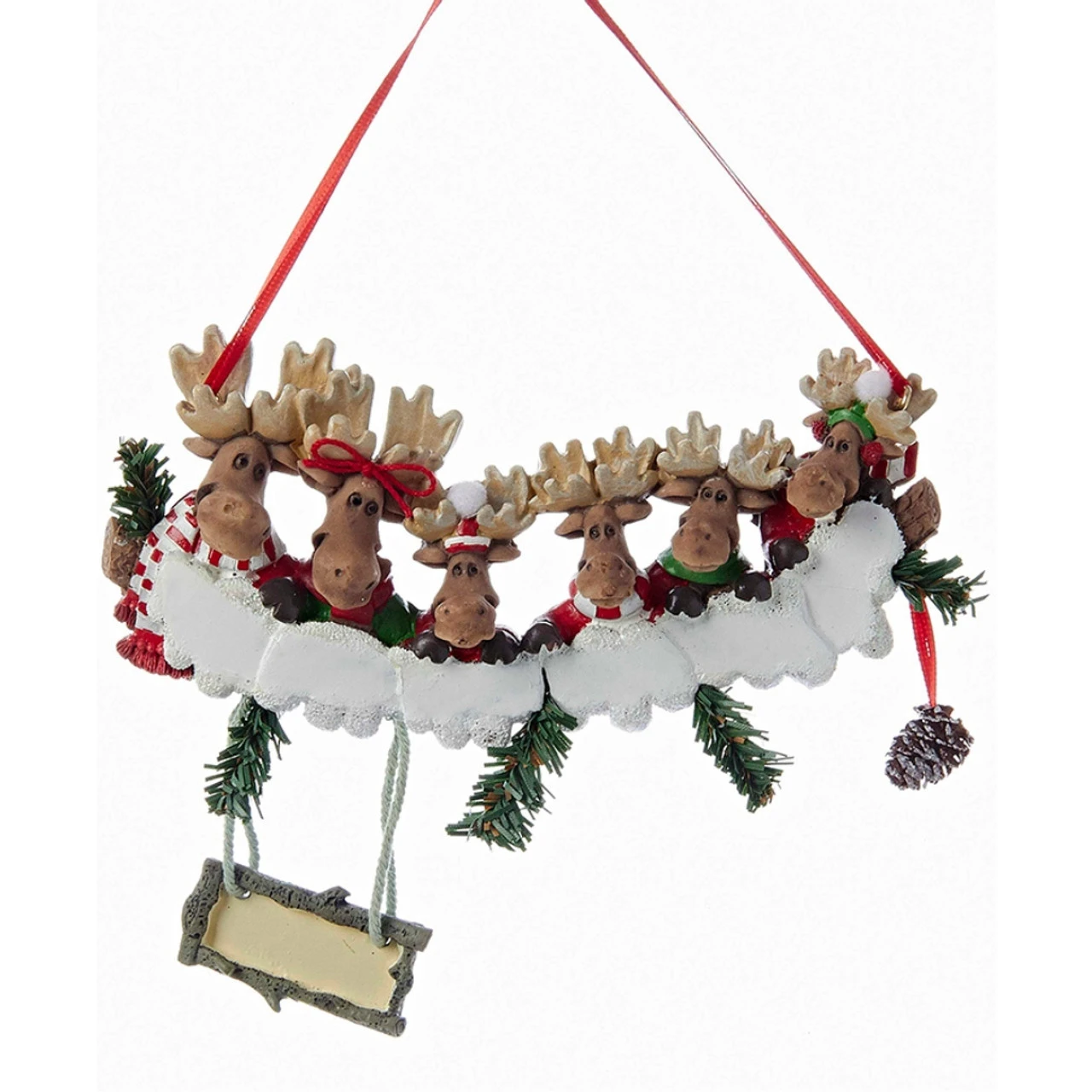 Kurt Adler Moose Family Of 6 Personalized Ornament 1 Kurt Adler Moose Family Of 6 Personalized Ornament