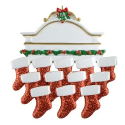 Mantle Family Of 12 Personalized Ornament