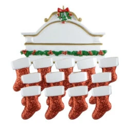 Mantle Family Of 13 Personalized Ornament