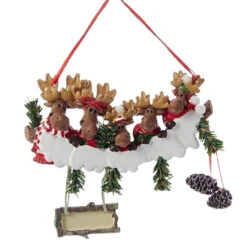 Personalized Moose Family Of 5 Ornament