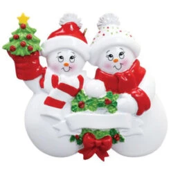 Personalized Snow Family Of 2 Ornament