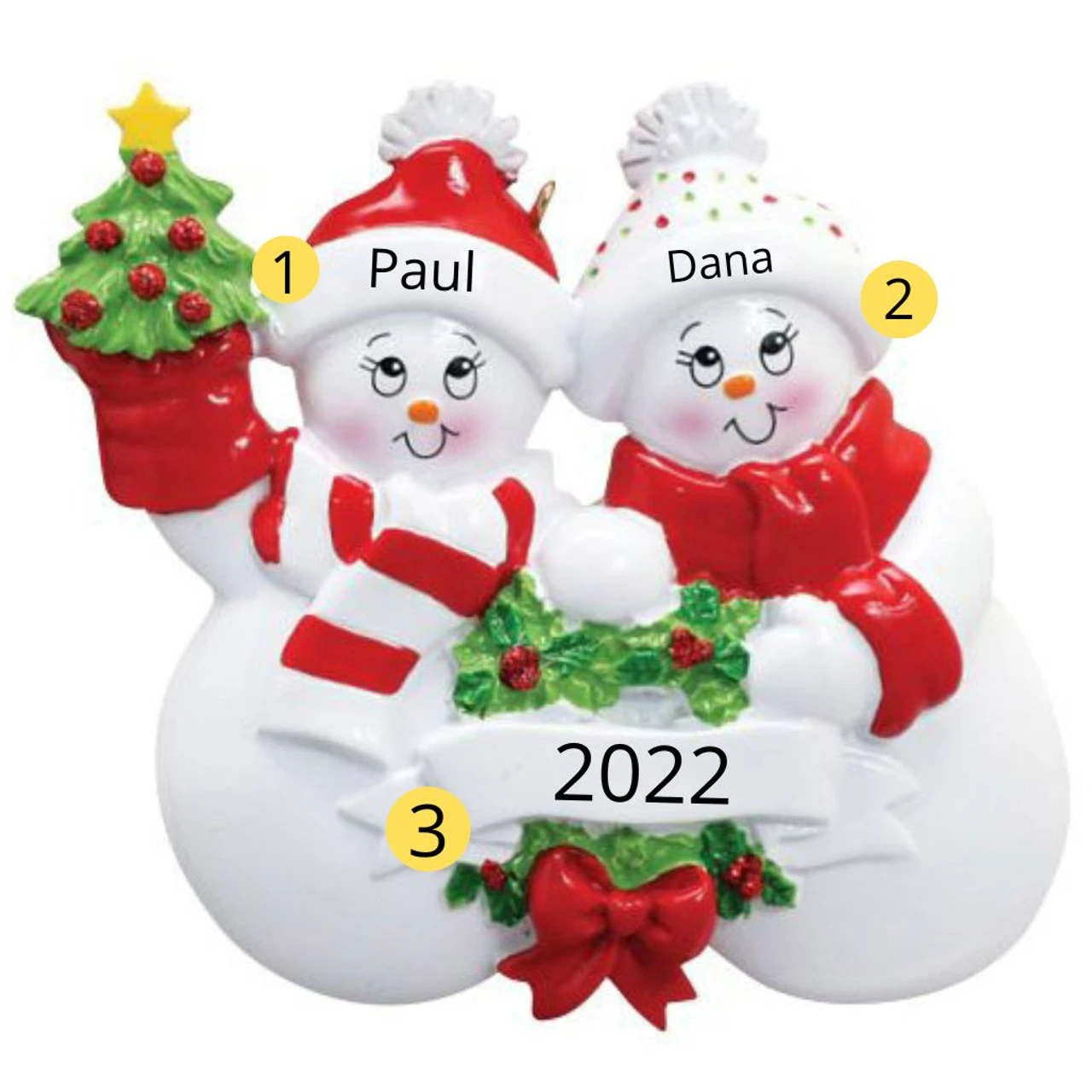 Personalized Snow Family Of 2 Ornament 2 Personalized Snow Family Of 2 Ornament - Image 2