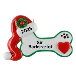 Dog Bone With Santa Hat Personalized Ornament 5 Dog Bone With Santa Hat Personalized Ornament -Christmas Loft Shop 751468 1 32161.1744834189