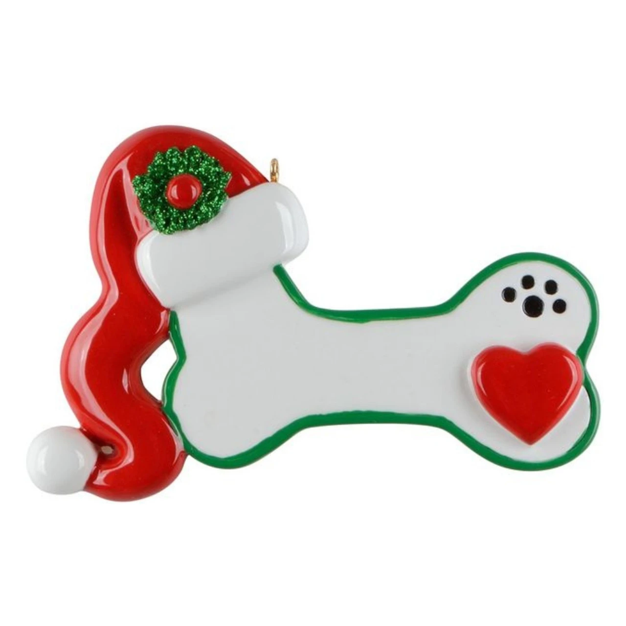 Dog Bone With Santa Hat Personalized Ornament 1 Dog Bone With Santa Hat Personalized Ornament