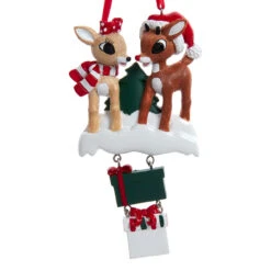 Kurt Adler Personalized Rudolph And Clarice Family Of 4 Ornament