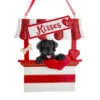 Kurt Adler Black Labrador Kissing Booth Personalized Ornament