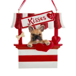 Kurt Adler French Bulldog Kissing Booth Personalized Ornament