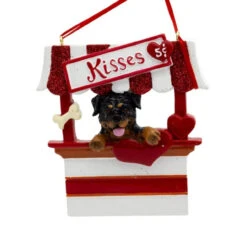 Kurt Adler Rottweiler Kissing Booth Personalized Ornament